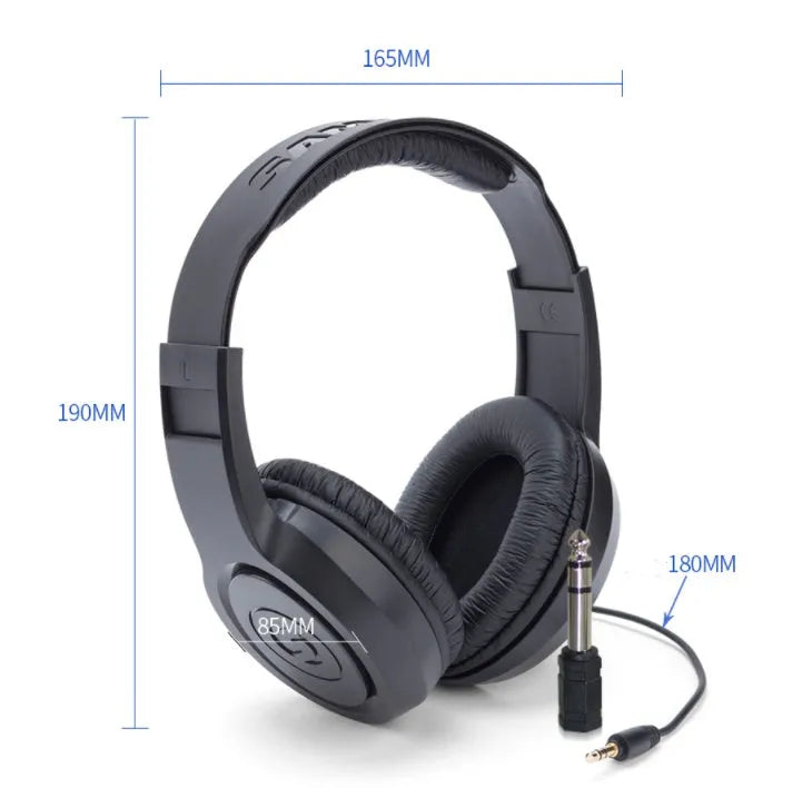 Fully enclosed monitoring earphones headworn over-ear black wired industrial style headphones