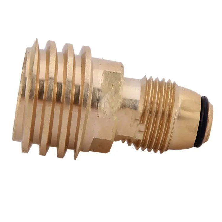 Gold brass gas adapter with taper external thread and 7mm internal connection for brazier charging