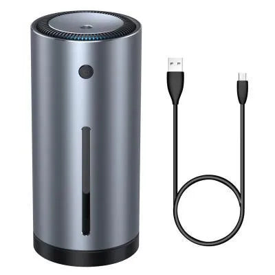 Black car diffuser humidifier with aluminium alloy body and USB power connection for air purification