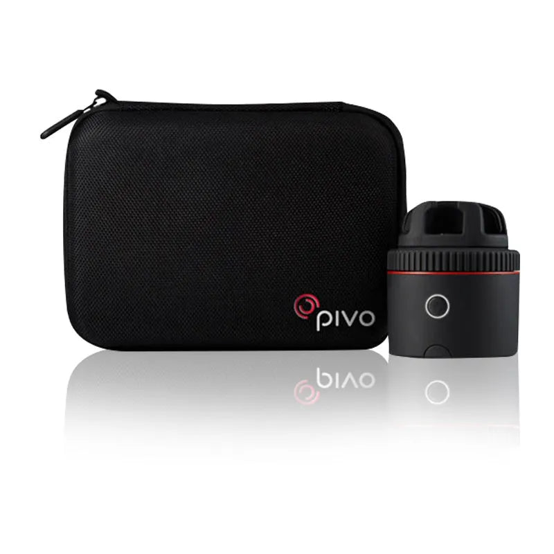 Black PIVO 360-degree rotating smartphone facial tracking camera mount on flat surface
