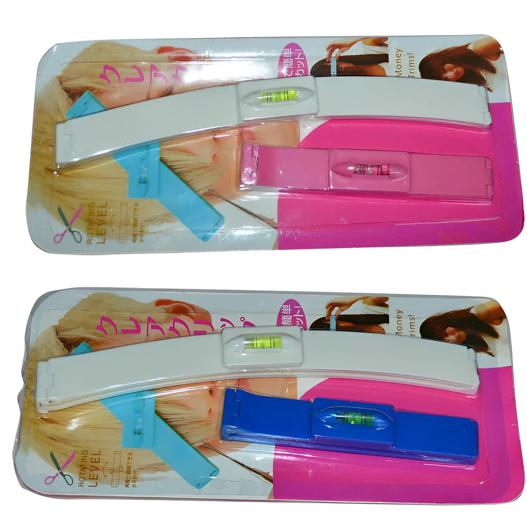 ABS plastic bang trimmer ruler haircut splint in blue and pink colour options for fringe cutting