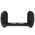 Black Nintendo Switch wireless gamepad with ergonomic curved grip and textured joysticks