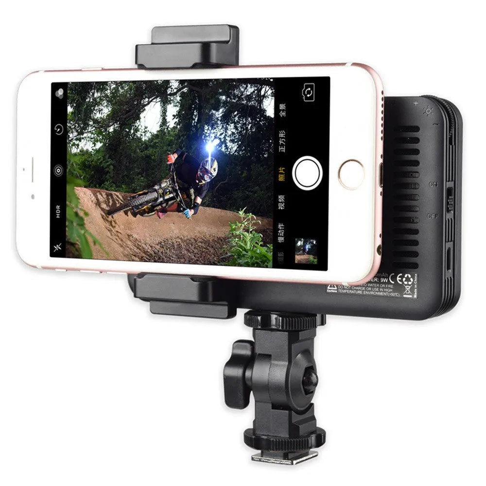 Shenniu M150 ultra-thin LED video light for mobile phone and camera photography with mounting bracket