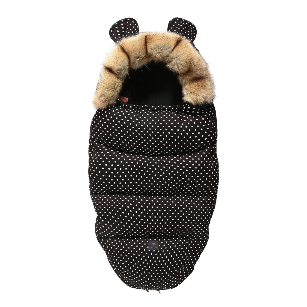 Baby warm sleeping bag in cocoon style for children 1-3 years, cotton blend with flannel lining, solid colour, detachable and washable