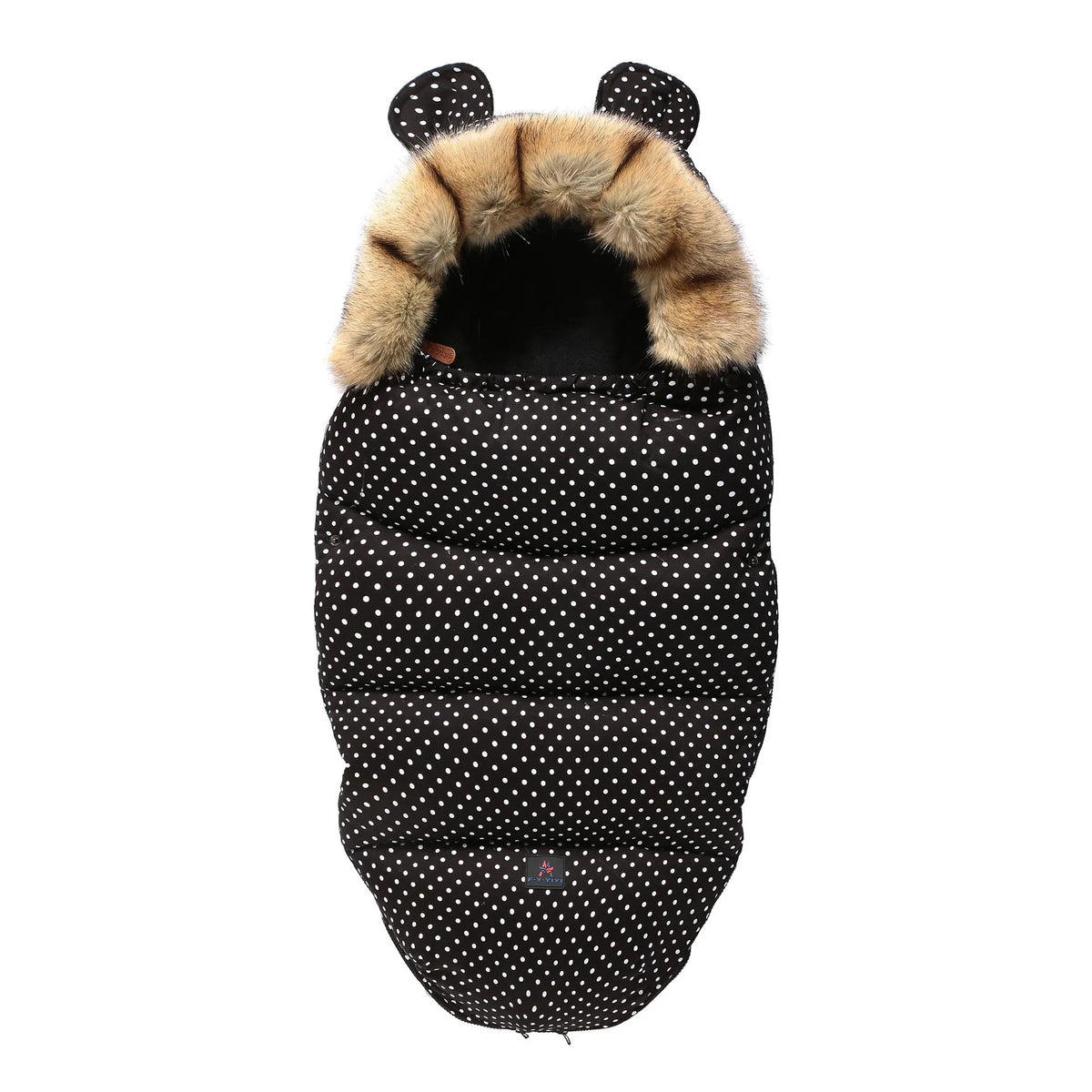 Baby warm sleeping bag in cocoon style for children 1-3 years, cotton blend with flannel lining, solid colour, detachable and washable