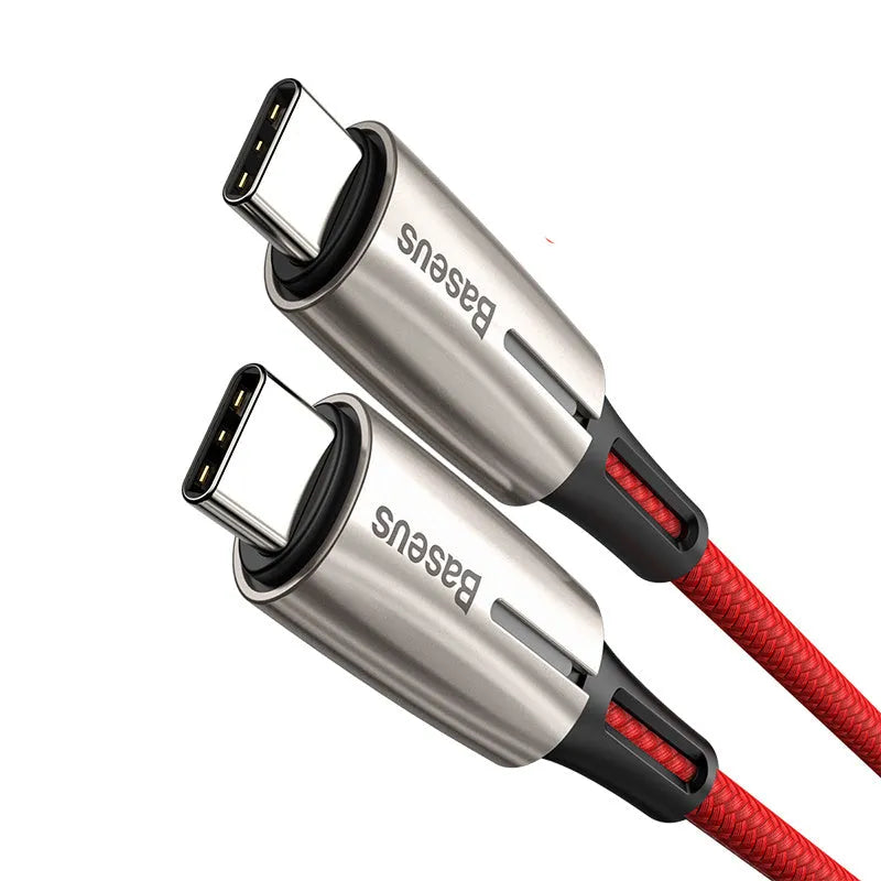 Purple Dual Type-C data cable with PD60W fast charging, 1 metre length