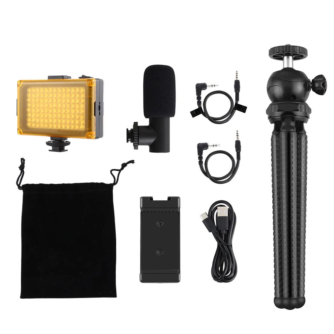 Octopus tripod live broadcast kit with fill light and microphone for iPhone compatibility