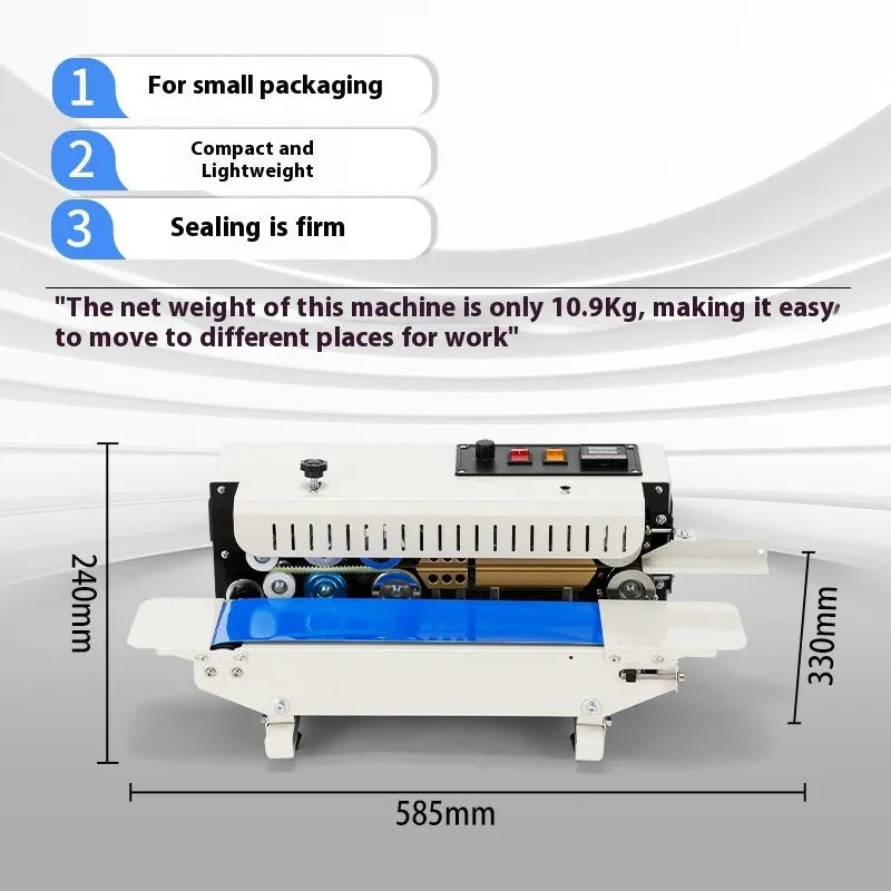 Handheld steel seal sealing machine with date printing capability for plastic bags