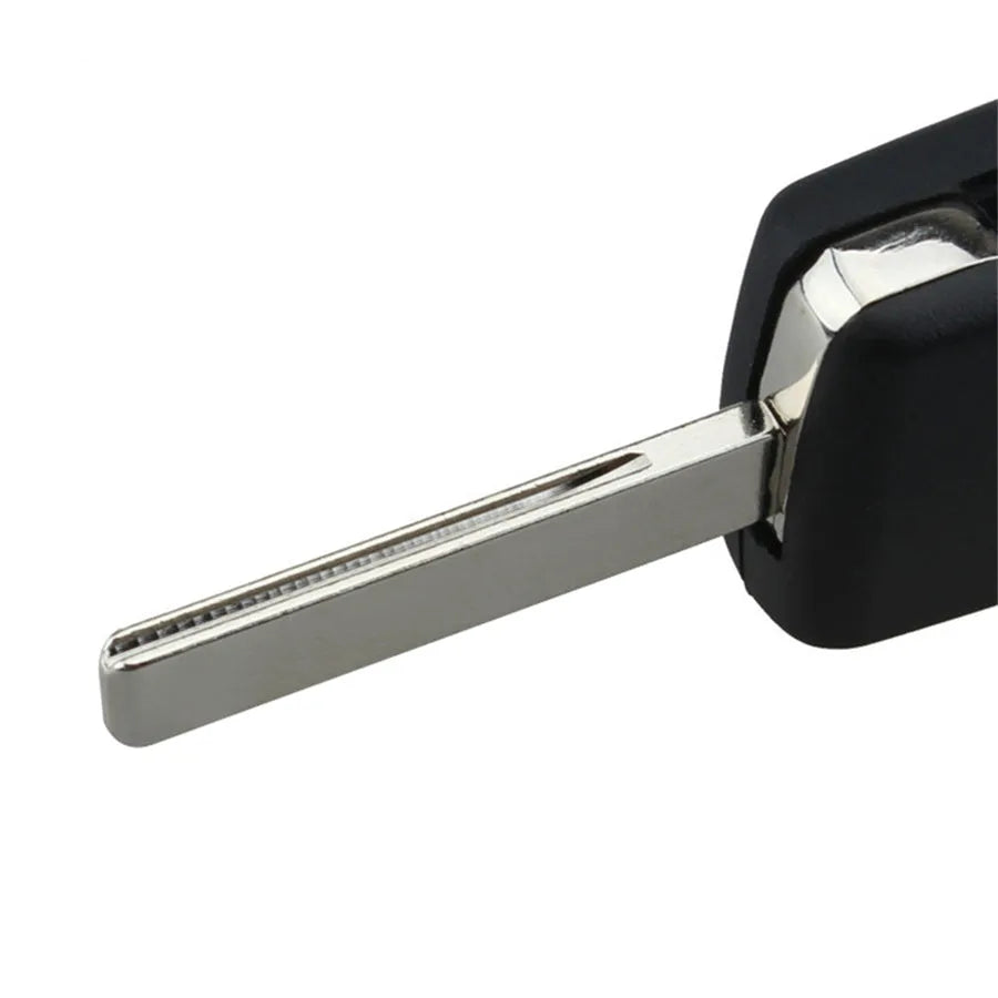 Black Peugeot car key with light on metal key ring