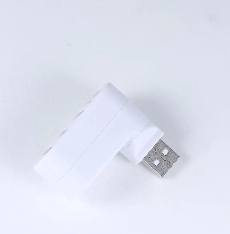 USB 2.0 splitter hub with spin colour design in black and white colour options showing multiple USB ports