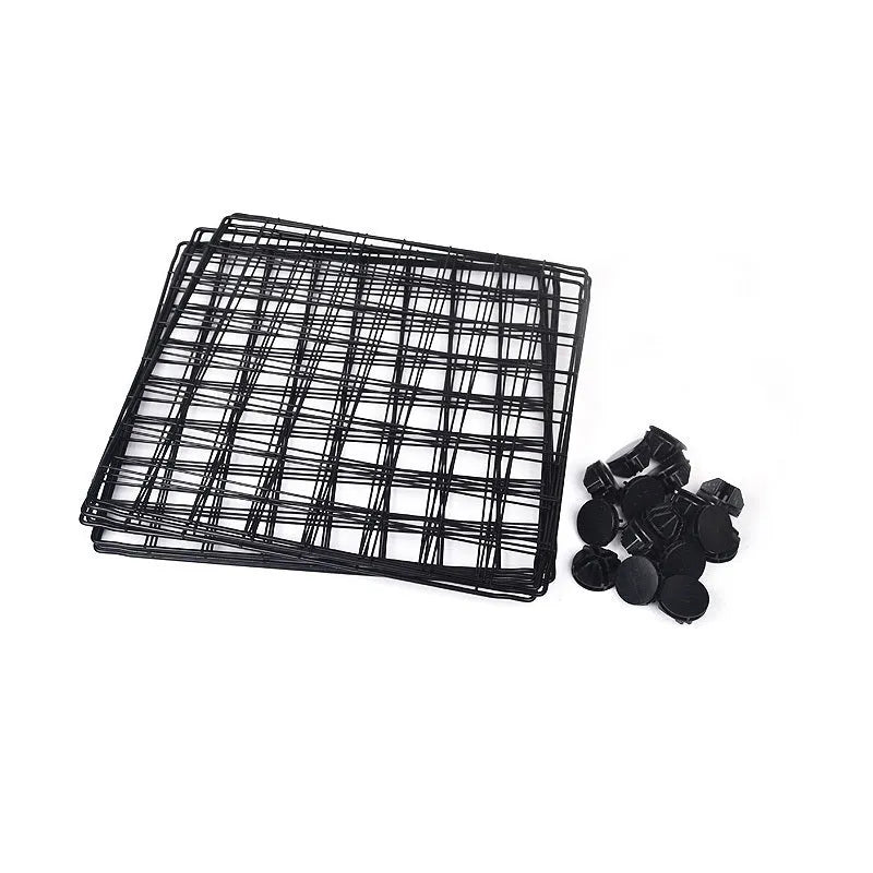 Black 6-piece environment-friendly metal pet fence for indoor and outdoor use.