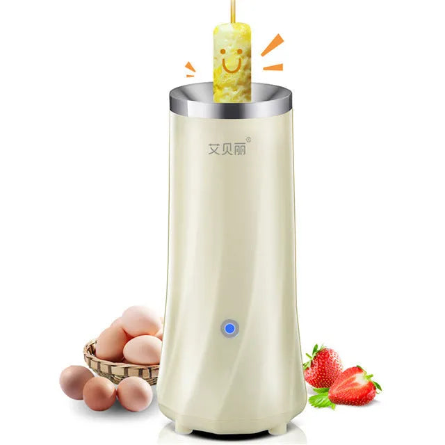 Beige white multifunctional mini breakfast machine with compact design for automatic breakfast preparation