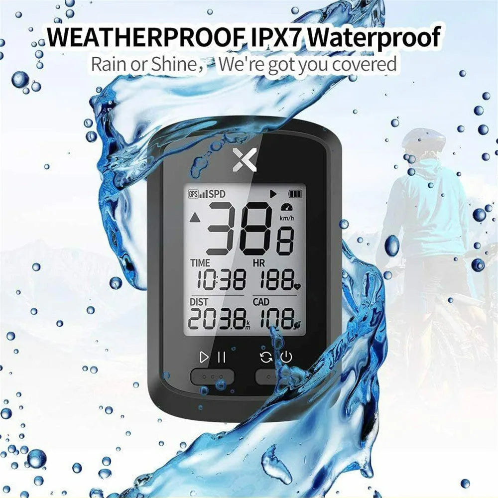 Black waterproof plastic bicycle stopwatch for cycling training and performance timing