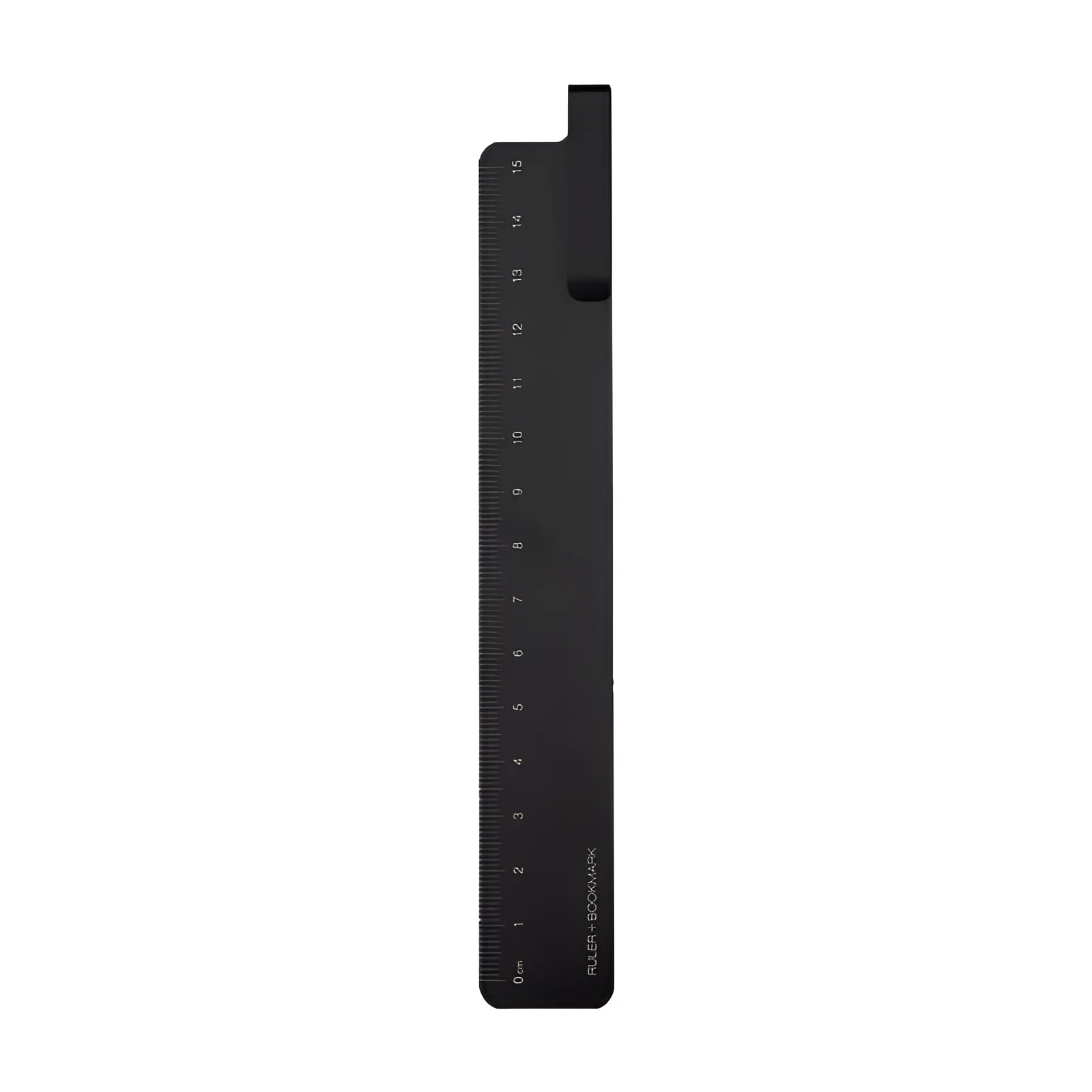 15 cm aluminium bookmark ruler with laser-engraved scale in black, grey or silver finish
