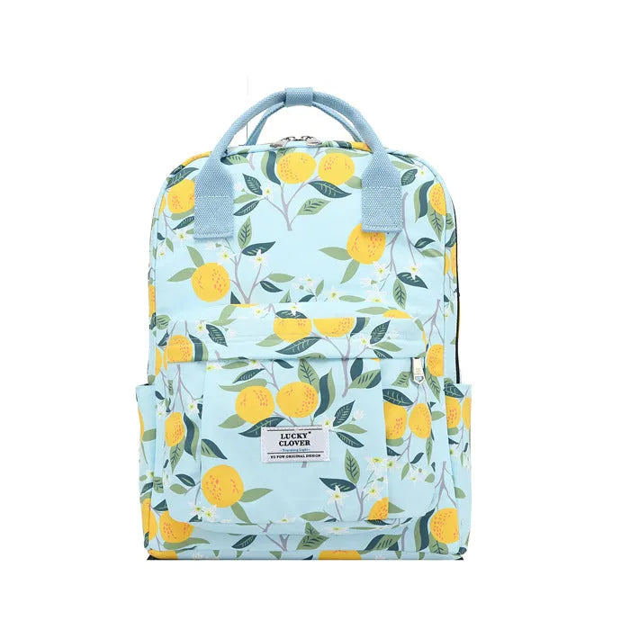 Waterproof Oxford cloth backpack L size with handle cover in black and grey diamond print