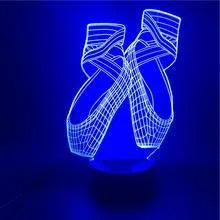 Ballet dancer 3D LED night light with remote control showing colourful illumination