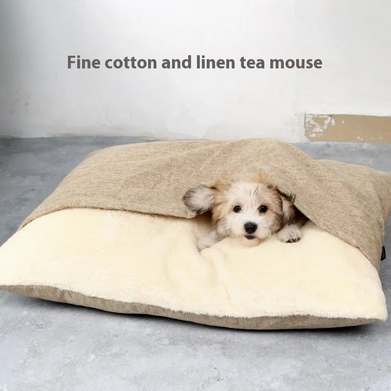 Cat kennel mat in crystal velvet with raised edges, warm Suede Classic Warm Orange colour for indoor pet bed