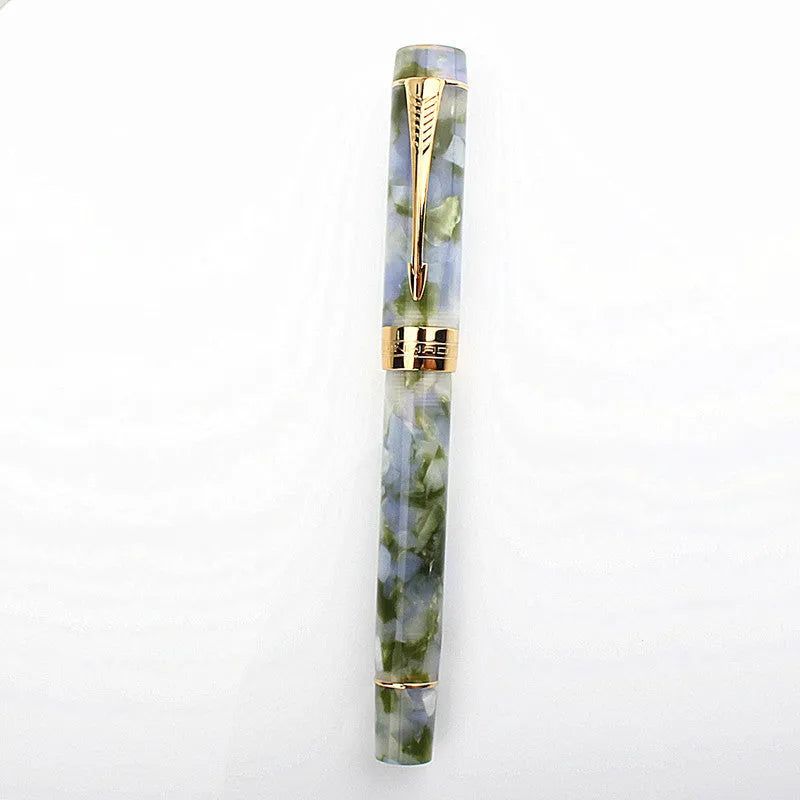 Deep green metal ballpoint pen with three tip size options for writing and drawing