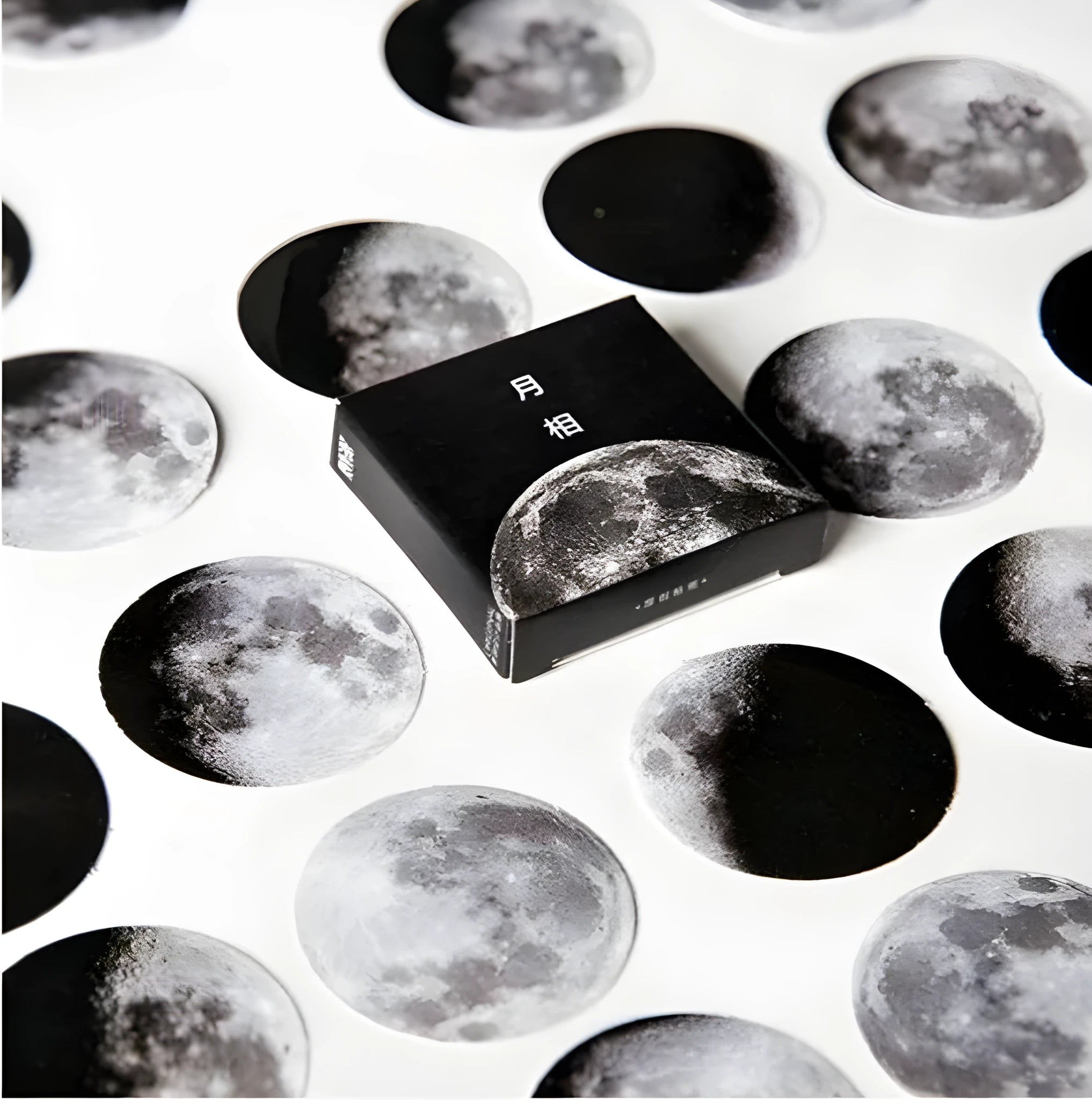 45 piece moon sticker set with paper stickers 40mm diameter for diary decoration