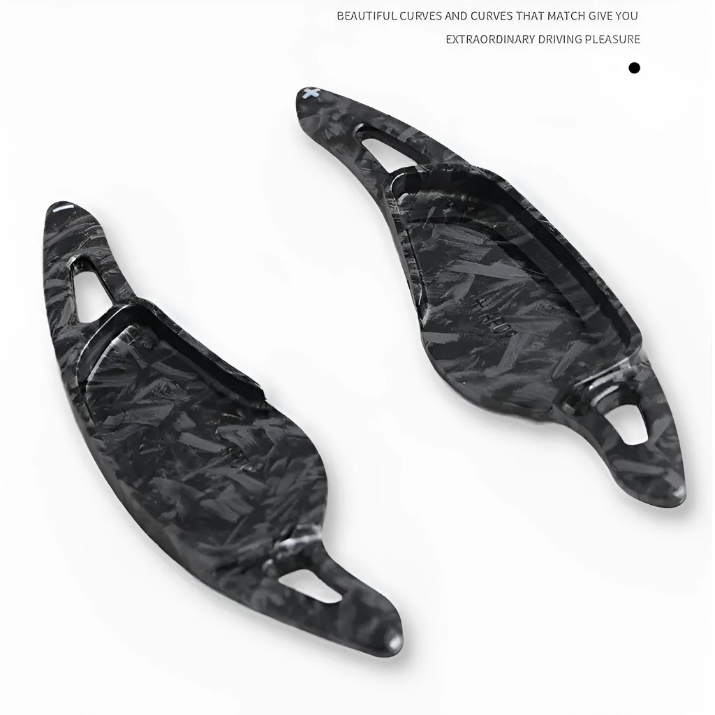 Carbon fibre steering wheel shift paddle interior modification in five colour options