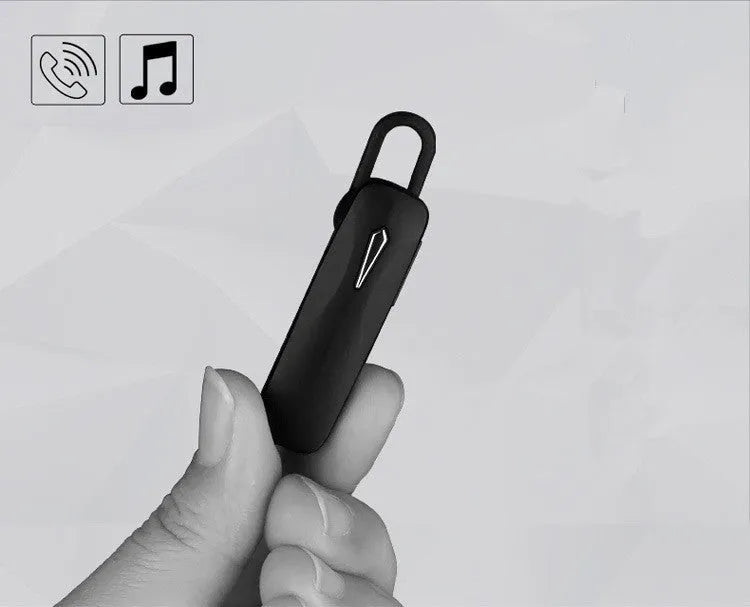 M163 Bluetooth car headset shown in black and white colour options on a plain background.