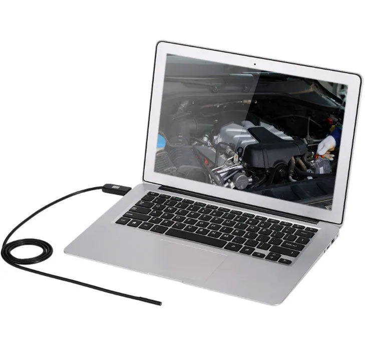 OWSOO USB endoscope camera with 5m cable, 6 LEDs, hook, magnet, and side mirror for phone and computer