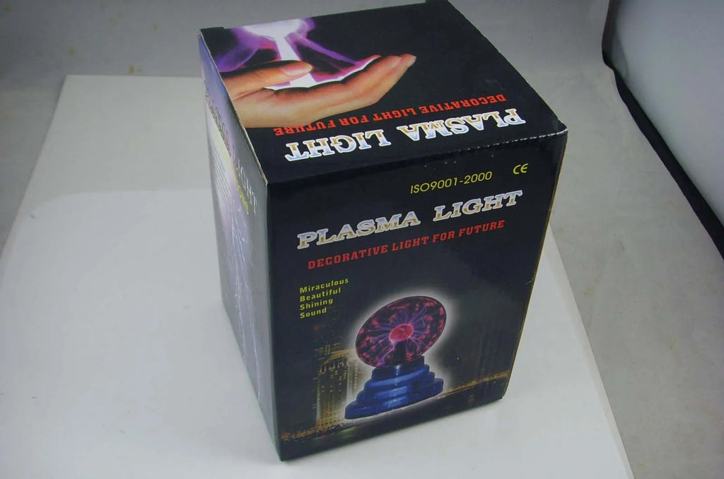 Colourful USB-powered magic ball light with 7.62cm glass sphere on ABS base