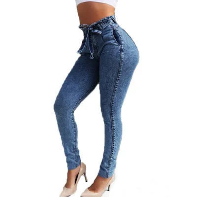 Men's grey fringed jeans made from Cowboy fabric showing detailed fringe design