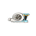 Reflective snail cartoon car sticker measuring 12cm by 8cm for vehicle bumper decoration