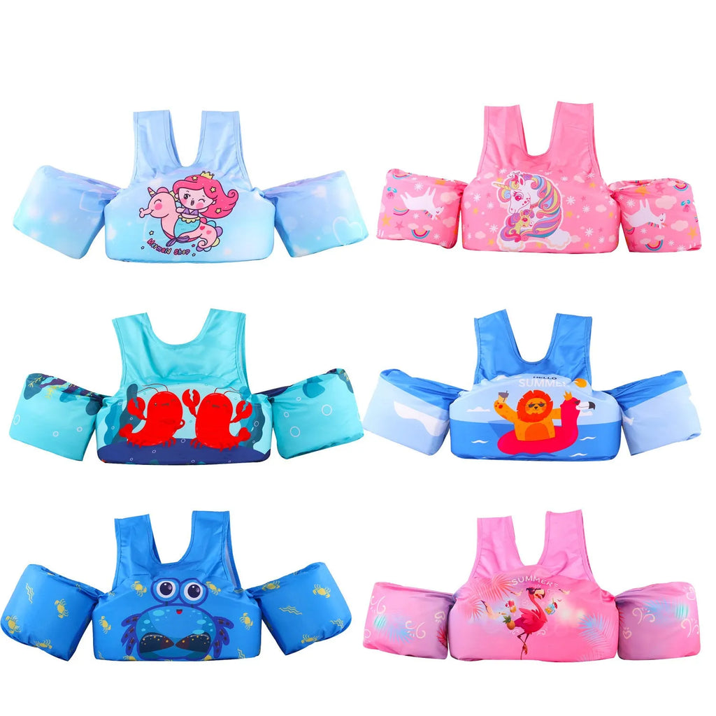 Cartoon children's arm swimming ring life jacket in polyester with multiple pattern options
