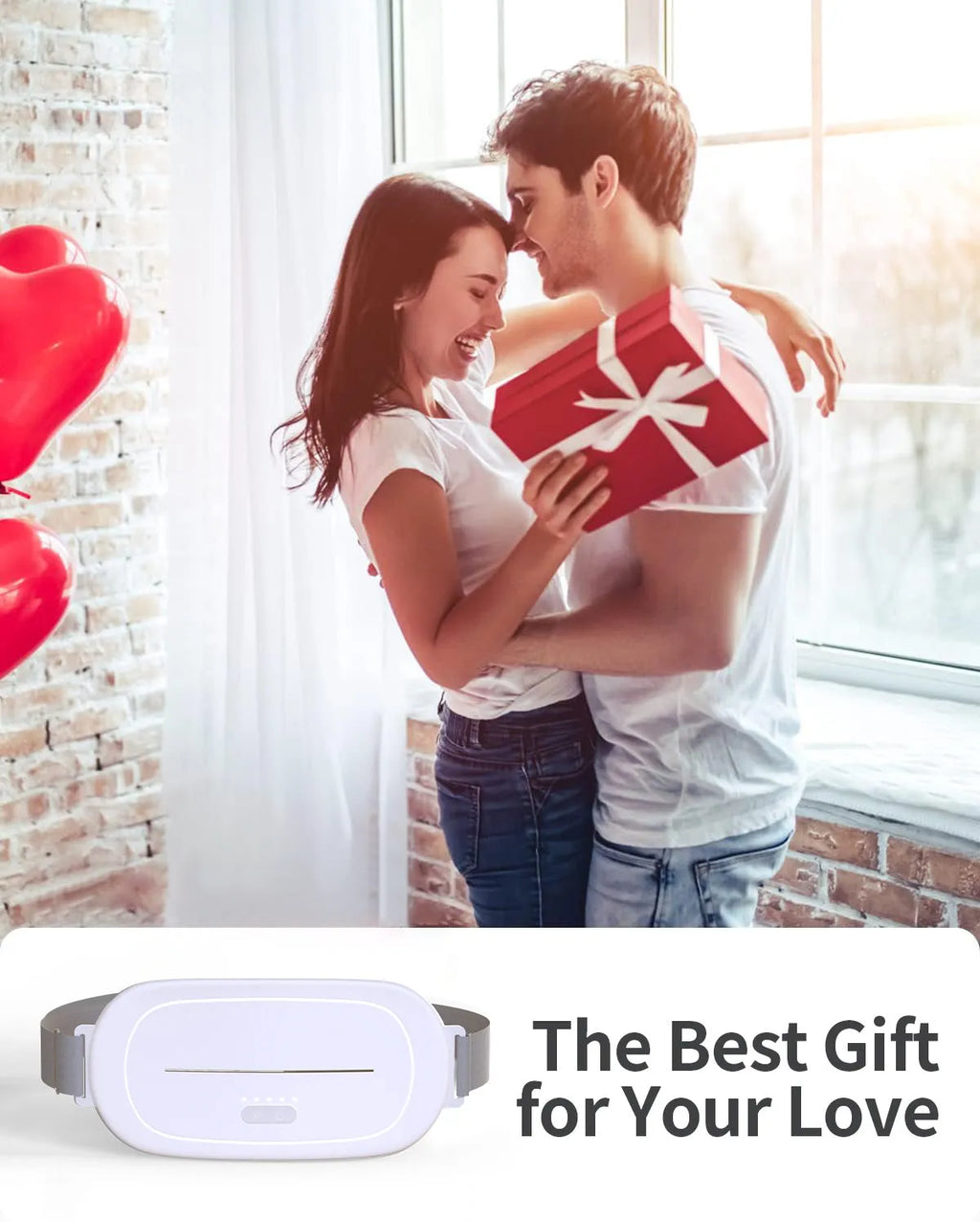 White uterine warming device sitting on its wireless charging base.