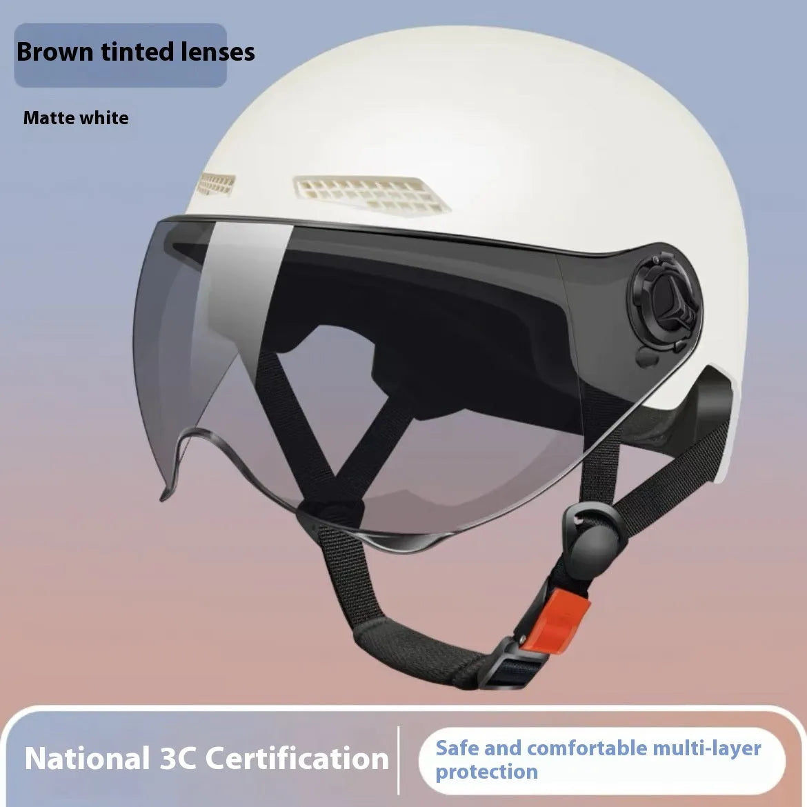 3C certified electric motorcycle helmet with sun protection in multiple colours