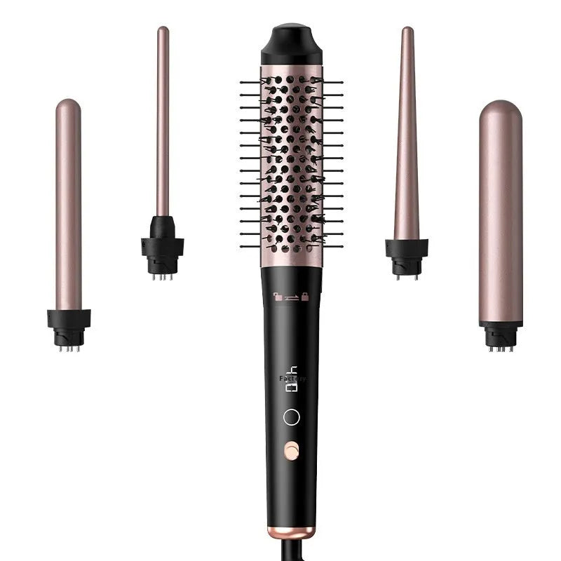Automatic large wave hair curler in rose gold or black with 1000W power and dual voltage compatibility