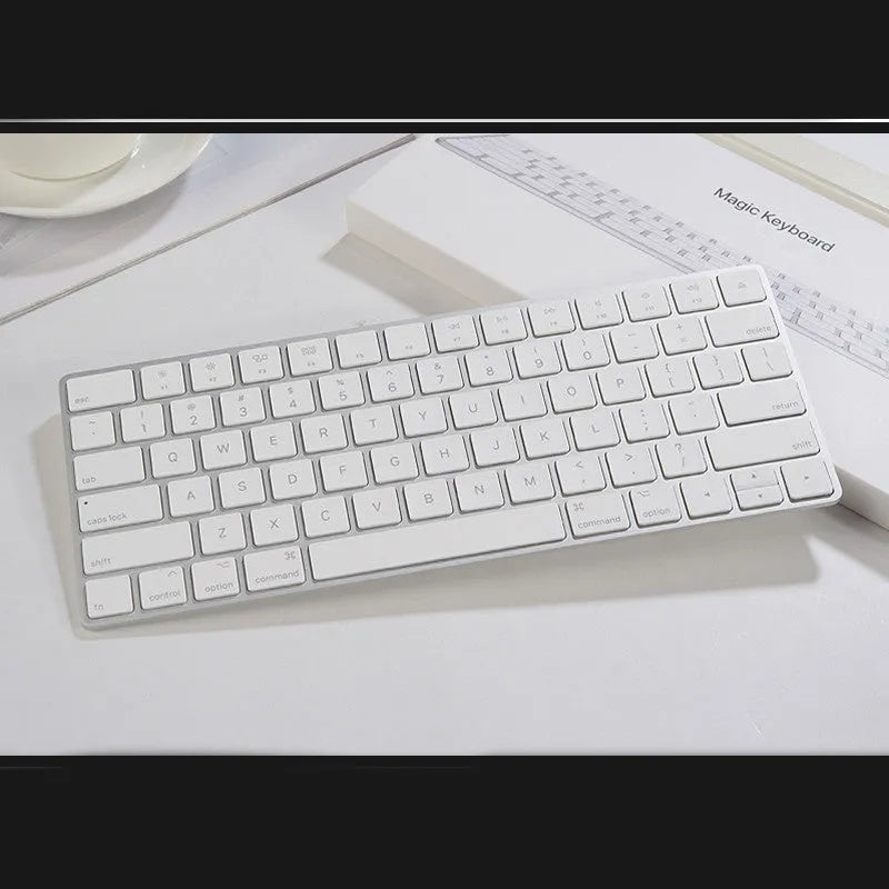 White Apple Bluetooth G6 wireless keyboard with ultra-thin metal construction