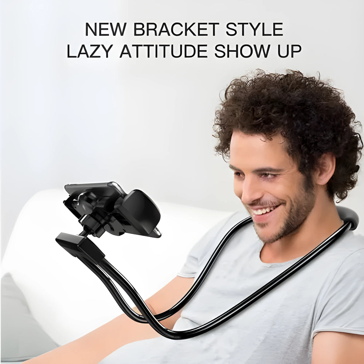 Baseus flexible phone holder with 360-degree rotation in neck hanging position with shockproof bubble support