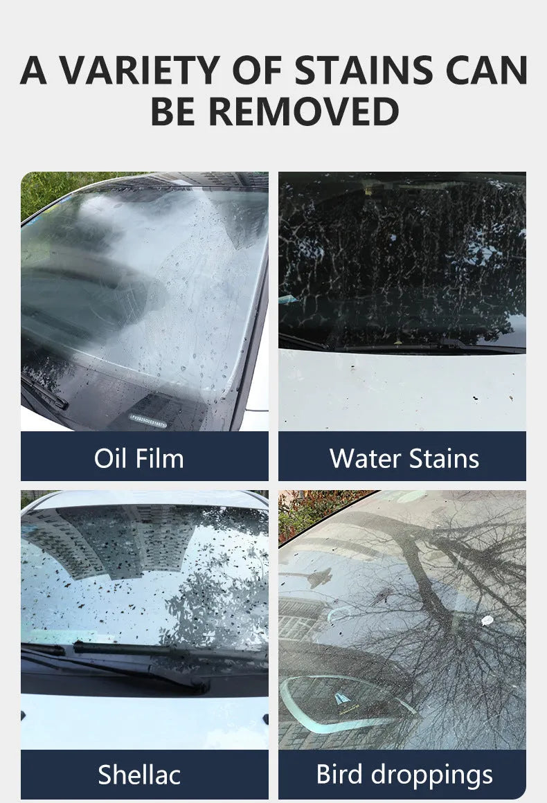 Glass oil film remover cleaning cream container showing 50ml 100ml 200ml size options for car windscreens