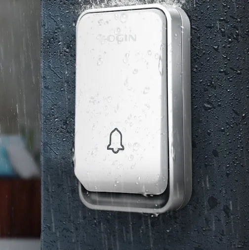 Wireless door bell with self-powered button and 150m range, 433MHz, 4 volume levels, mains receiver
