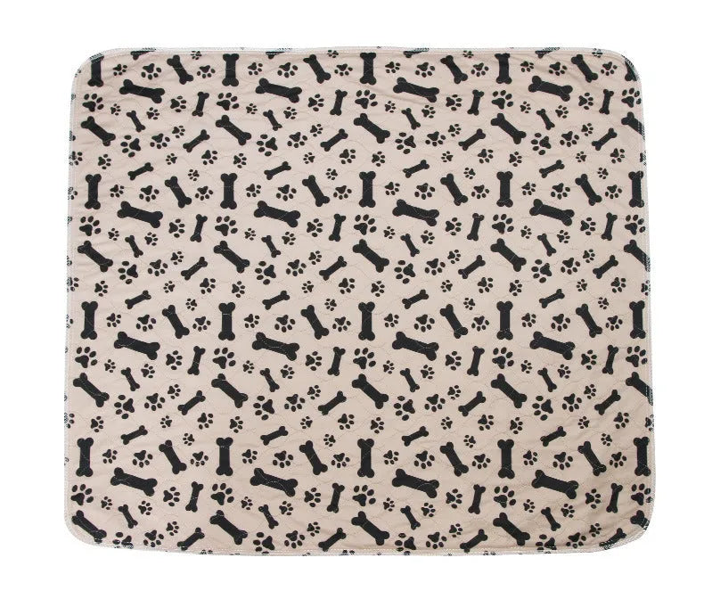 Three-layer waterproof pet absorbent pad for dogs and cats in aprico colour on a wooden floor
