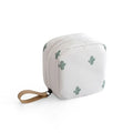 Cube-shaped cloth makeup storage bag in blue, pink, white and white pink colour options