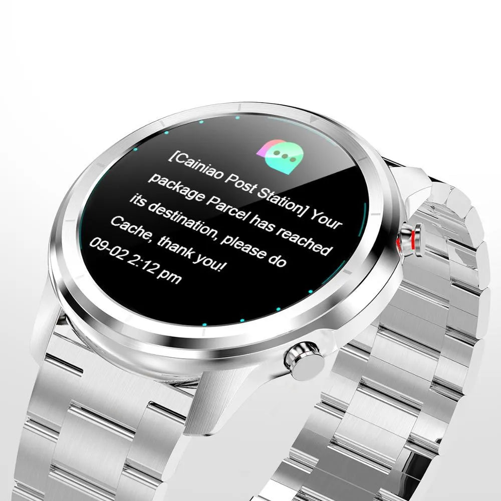 LEMFO LF26 smart bracelet with 1.3-inch screen shown in Silver colour on a wrist.