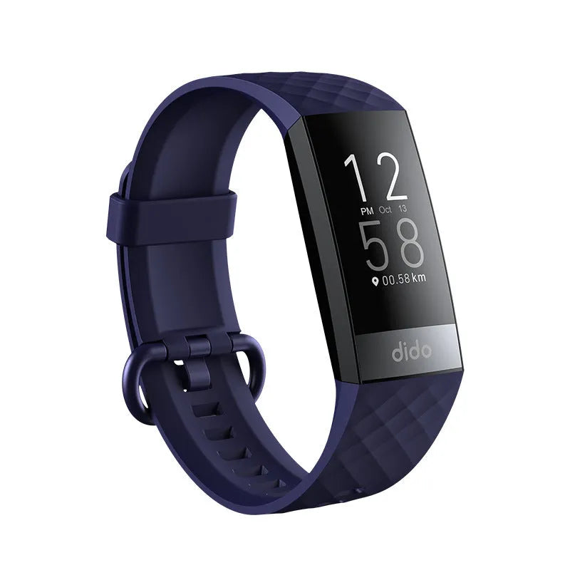 Y6 Black smart bracelet with 1.1-inch screen showing blood pressure, blood oxygen and heart rate monitoring display