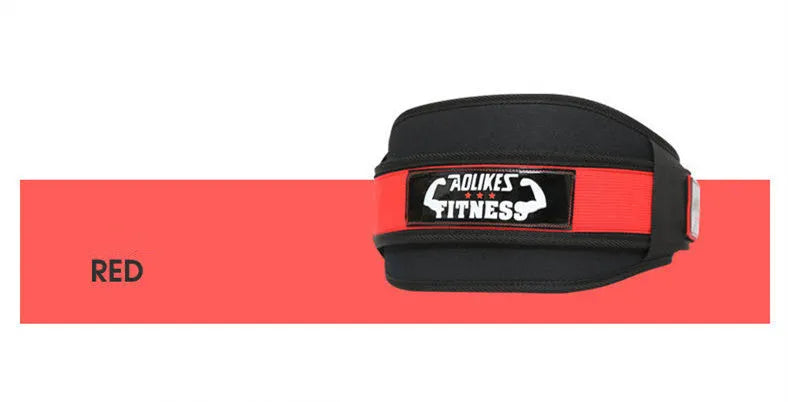 Nylon fitness weightlifting waistband in black, red or yellow available in sizes L, M, XL