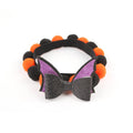 Halloween pet fur ball collar with detachable pumpkin accessory in six designs for dogs and cats