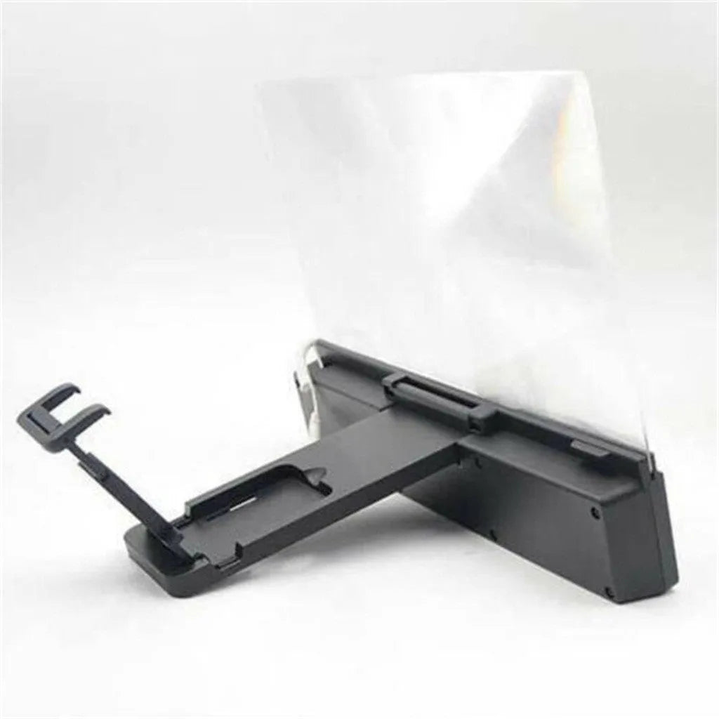 12-inch mobile phone screen amplifier with flexible gooseneck stand and integrated speakers