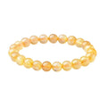 Crystal beaded bracelet for men and women, 8mm and 10mm beads, 19cm circumference, All natural and Amber flower colours