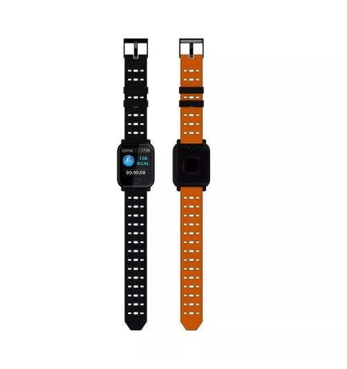 A6 colour screen smart bracelet in blue, black or orange with zinc alloy case and silicone strap