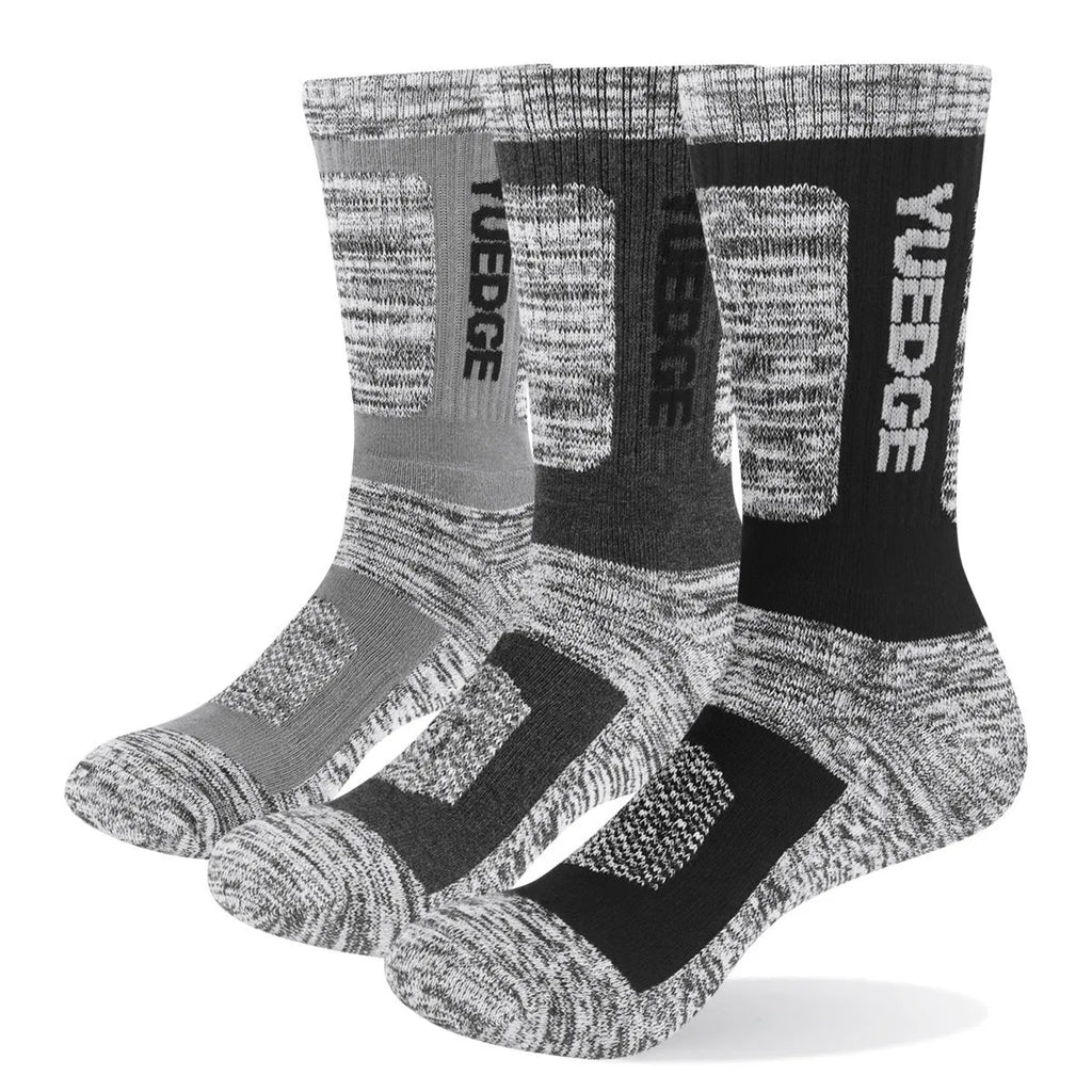 Men's medium tube combed cotton sports socks in black colour