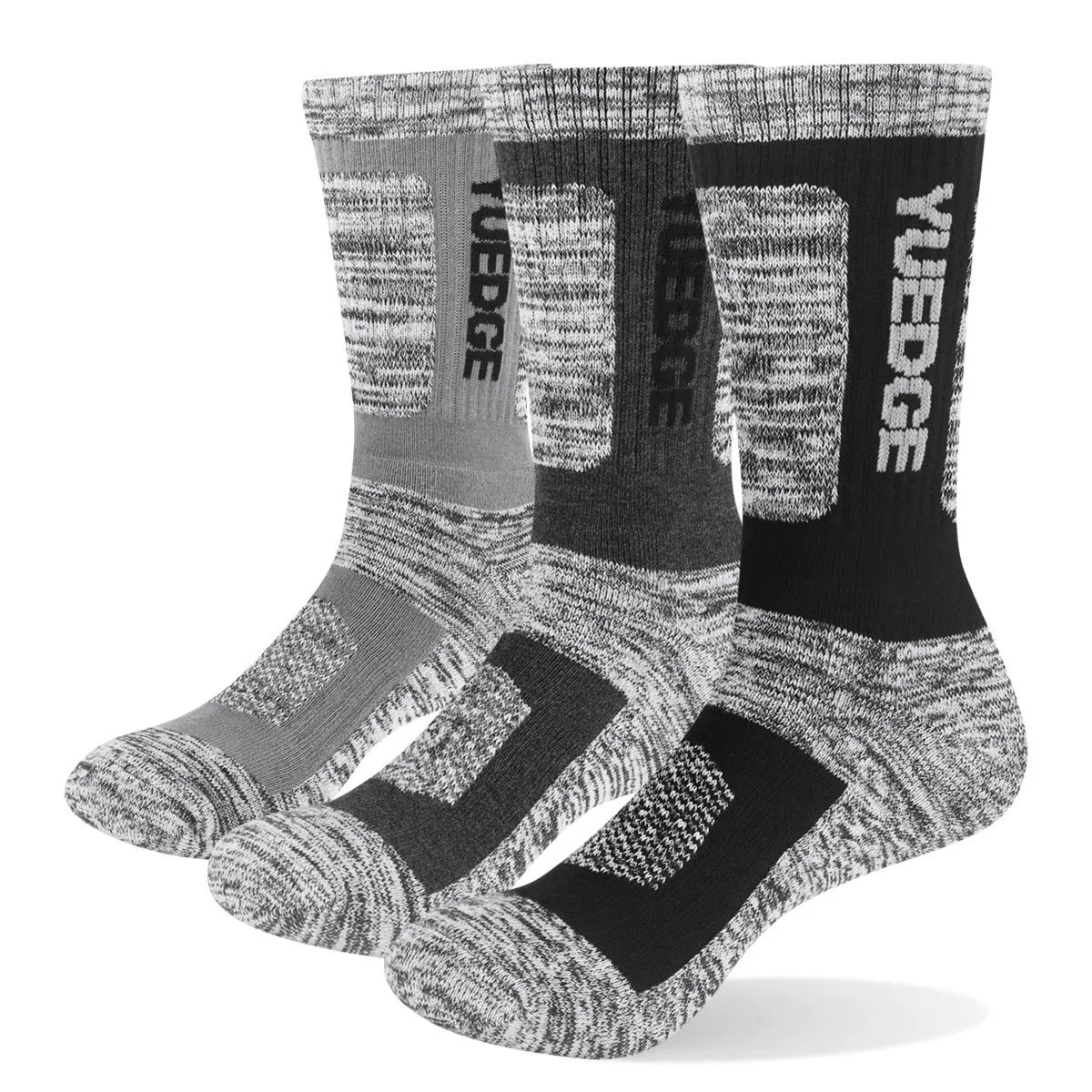 Men's medium tube combed cotton sports socks in black colour