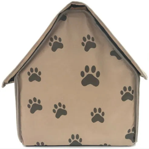 Brown foldable pet mattress dog nest dog cage, 47x49x49cm with 22x26cm door
