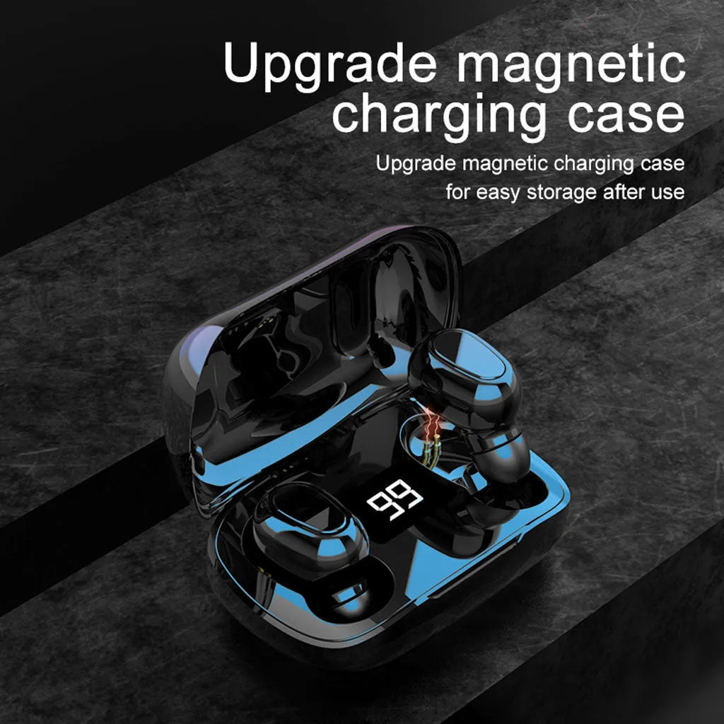Bluetooth wireless in-ear earphones with digital charging box, IPX5 waterproof, XT7 black